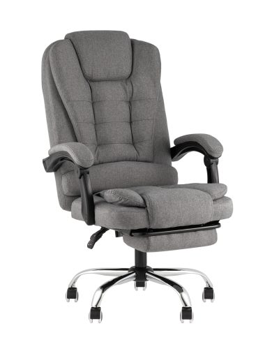 Кресло руководителя TopChairs President NEW серое в ткани