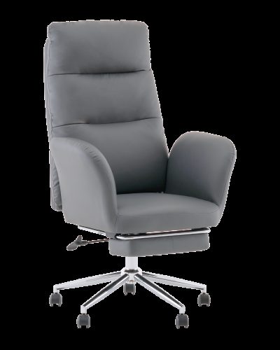 Кресло руководителя TopChairs Solid с оттоманкой серый