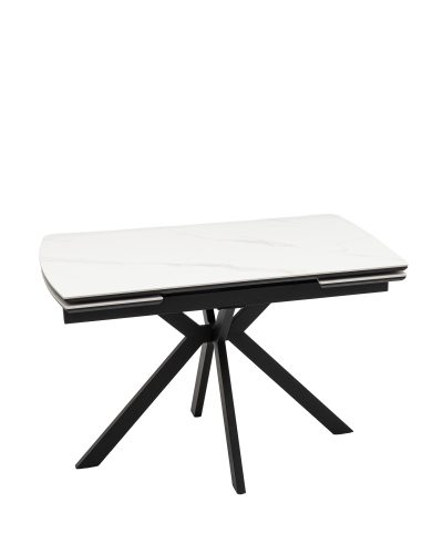 Стол Галатея 120х80 см столешница керамика белый основание металл черный