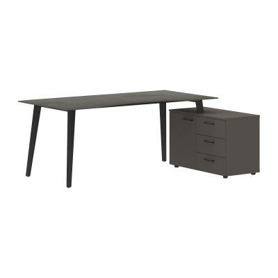 Стол руководителя с тумбой JCT 1813(Пр) Орех Мокко/Мокко/Антрацит 1800х1300х750 JAY