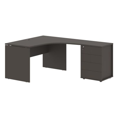 Стол эргономичный с тумбой EDCET 1318(Пр) Мокко/Мокко 1360х1880х750 EDIS