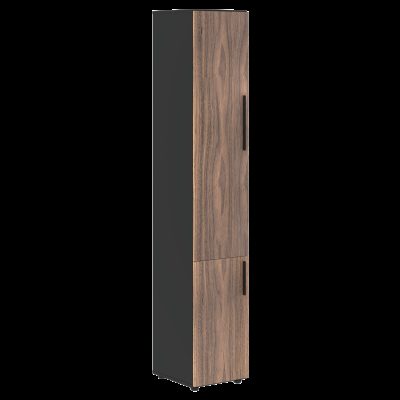 Шкаф высокий узкий VRHCS 40.3 Американский орех/Яшма черный 400х430х2253 VELION VENEER