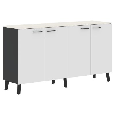 Греденция JLGR 1745 Ясень белый/Белый/Антрацит 1706х452х938 JAY