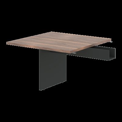 Стол приставной VRFCT 1212.1 Американский орех/Яшма черный 1200х1200х750 VELION VENEER