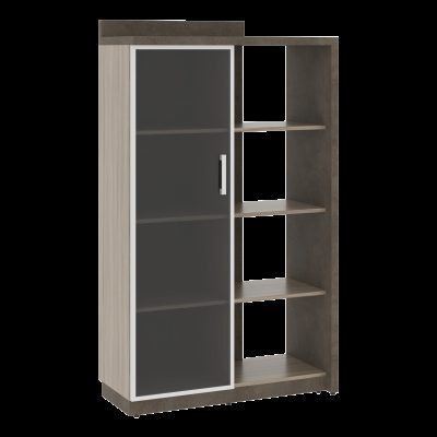 Шкаф СФ-534181 Бетон чикаго тем F187 ST9/Дрифтвуд H3090/Графит\Черный 1037х454,5х1770 WOOD&STONE