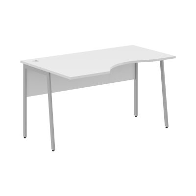Стол прямой СА-2P(Л) Белый/Алюминий 1400х900х755 IMAGO PLUS