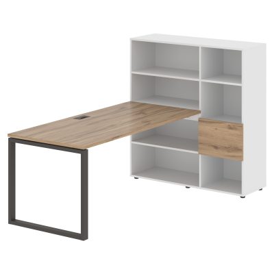 Стол-стеллаж EQRST 1217 Дуб Денвер светлый/Мокко/Белый 2190х1250х1355 EDIS