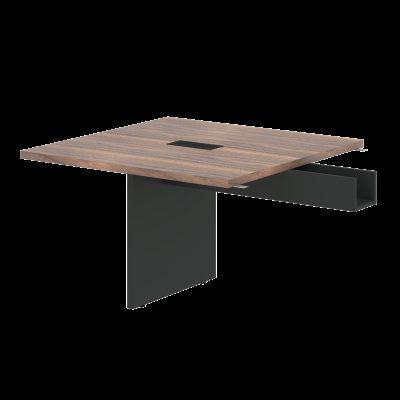 Стол приставной VRFCT 1212 Американский орех/Яшма черный 1200х1200х750 VELION VENEER