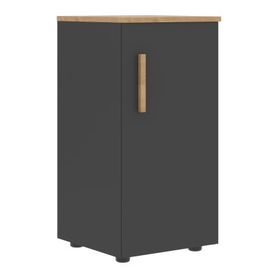 Шкаф колонка с малой дверью (Пр) и топом FLC 40.1(Пр) Черный графит/Дуб Гамильтон 404х429х818 FORTA