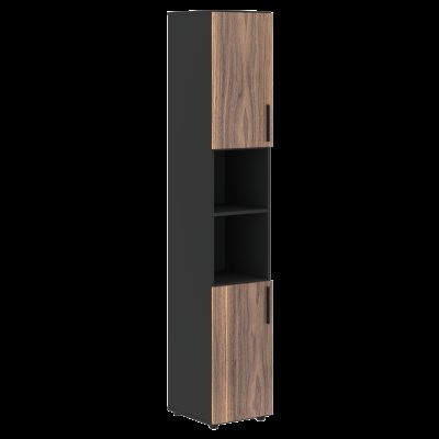 Шкаф высокий узкий VRHCS 40.4 Американский орех/Яшма черный 400х430х2253 VELION VENEER
