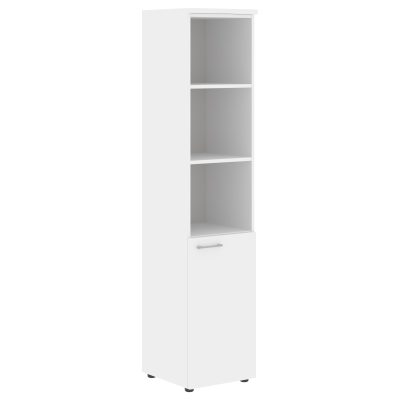 Шкаф колонка с глухой малой дверью (Пр) и топом XHC 42.5(Пр) Белый 432х432х1955 XTEN