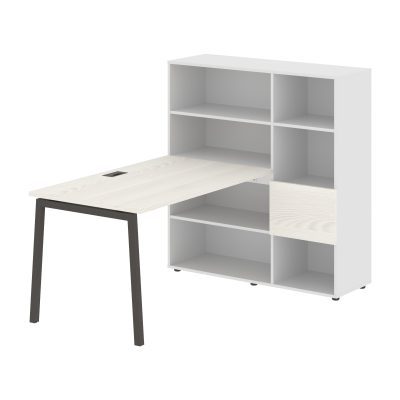 Стол-стеллаж ELRST 1213 Ясень Траун/Мокко/Белый 1790х1250х1355 EDIS