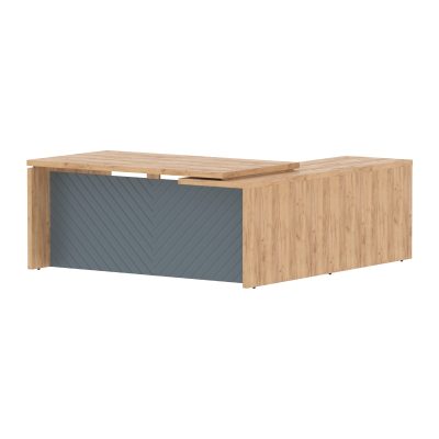 Стол руководителя TLCT 1820(Л) Дуб Бофорд Z/Серо-голубой 1800х2000х750 TORR LUX