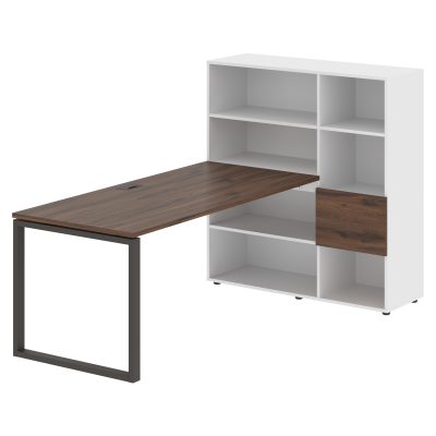 Стол-стеллаж EQRST 1217 Дуб Денвер тёмный/Мокко/Белый 2190х1250х1355 EDIS
