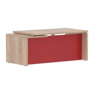 Стол руководителя TLCT 189(Пр) Дуб Каньон Z/Красный 1800х900х750 TORR LUX
