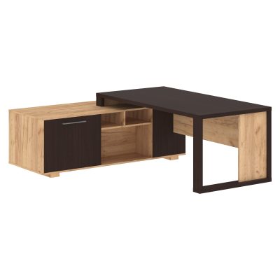Стол руководителя с тумбой ACT 2118(Л) Венге Магия/Дуб Бофорд 2100х1800х750 ALTO