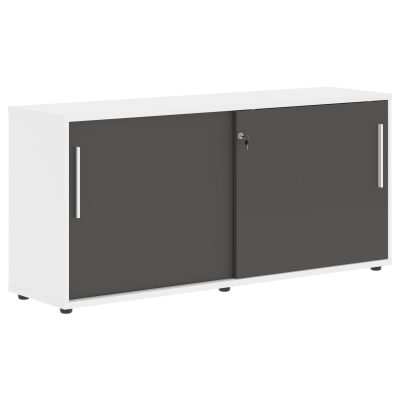 Шкаф низкий с дверьми купе ELC 1643 Мокко/Белый/Белый 1606х430х750 EDIS