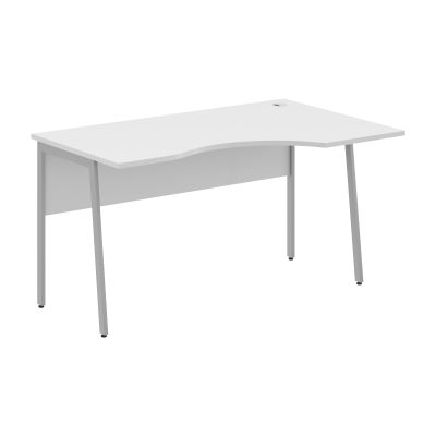 Стол прямой СА-2P(Пр) Белый/Алюминий 1400х900х755 IMAGO PLUS