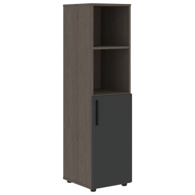 Шкаф средний узкий VMCS 40.5 Яшма черный/Дуб Сильвер 400х450х1517 VELION