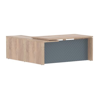 Стол руководителя TLCT 1820(Пр) Дуб Каньон Z/Серо-голубой 1800х2000х750 TORR LUX