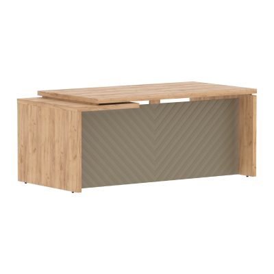 Стол руководителя TLCT 189(Пр) Дуб Бофорд Z/Капучино 1800х900х750 TORR LUX