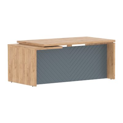 Стол руководителя TLCT 189(Пр) Дуб Бофорд Z/Серо-голубой 1800х900х750 TORR LUX