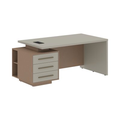 Стол руководителя с тумбой VCT 1890(Л) Аметист/Бронза браш/Кобра 1800х900х750 VELION