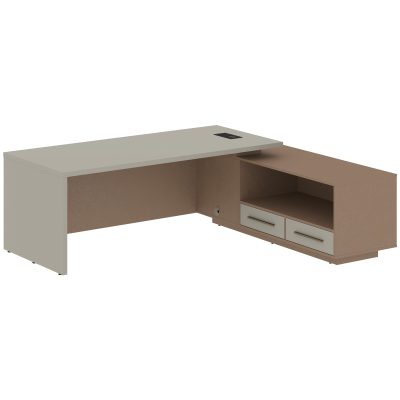 Стол руководителя с тумбой VCT 2319(Пр) Аметист/Бронза браш/Кобра 2300х1900х750 VELION