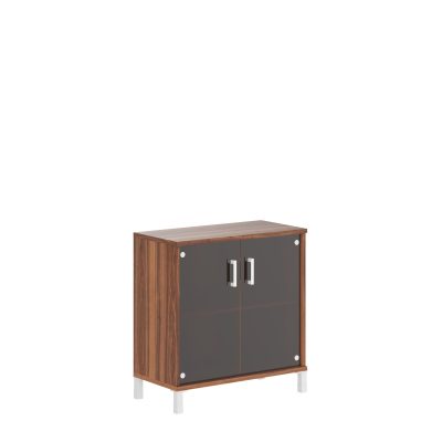 Шкаф низкий со стеклянными дверьми B 410.5 Орех Даллас 900х450х920 BORN