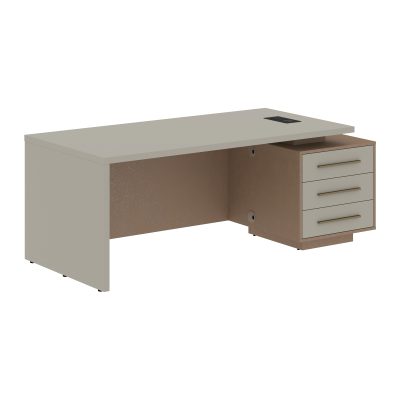 Стол руководителя с тумбой VCT 2090(Пр) Аметист/Бронза браш/Кобра 2000х900х750 VELION