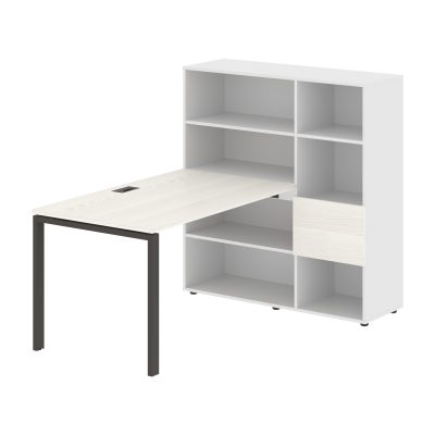 Стол-стеллаж EURST 1213 Ясень Траун/Мокко/Белый 1790х1250х1355 EDIS