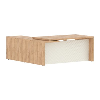 Стол руководителя TLCT 1820(Пр) Дуб Бофорд Z/Латте 1800х2000х750 TORR LUX