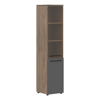 Шкаф колонка комбинированная MHC 42.2 Антрацит/Кария Пальмира 429х423х1956 MORRIS TREND