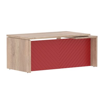 Стол руководителя TLCT 189(Л) Дуб Каньон Z/Красный 1800х900х750 TORR LUX