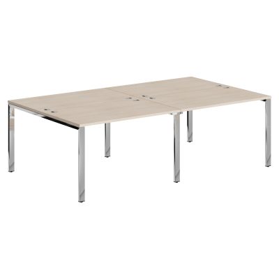 Стол 4-х местный XGWST 2414.1 Бук Тиара/Нержавеющая сталь 2400х1406х750 XTEN GLOSS