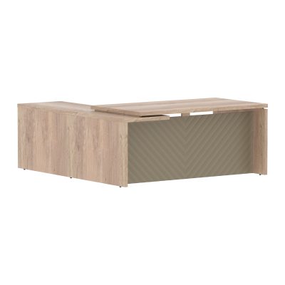 Стол руководителя TLCT 1820(Пр) Дуб Каньон Z/Капучино 1800х2000х750 TORR LUX