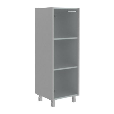 Шкаф колонка средняя со стекляной дверью OMC 45.2(Л) Металлик/Сатинат 456х450х1329 OFFIX NEW