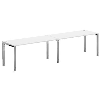 Стол 2-х местный XGWST 3270.1 Белый/Нержавеющая сталь 1600х700х750 XTEN GLOSS