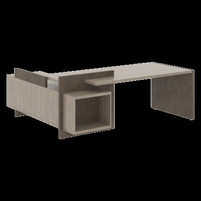 Стол СФ-531202 Дрифтвуд /Бетон чикаго темно-серый 2200х1996х840 WOOD&STONE