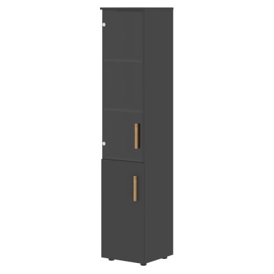 Шкаф колонка комбинированная (Л) с топом FHC 40.2(Л) Черный графит/Черный графит 404х429х1983 FORTA