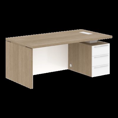 Стол письменный СП-064-25-04(Пр) Дуб Натуральный/Белый глянец 1800х900х750 KANON