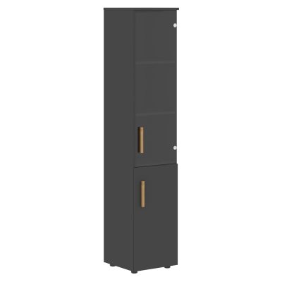 Шкаф колонка комбинированная (Пр) с топом FHC 40.2(Пр) Черный графит/Черный графит 404х429х1983 FORTA