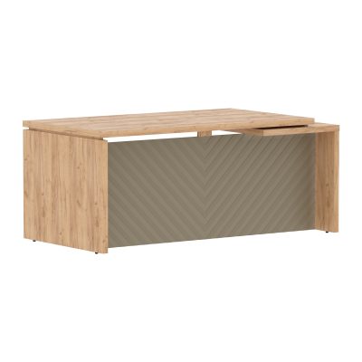 Стол руководителя TLCT 189(Л) Дуб Бофорд Z/Капучино 1800х900х750 TORR LUX