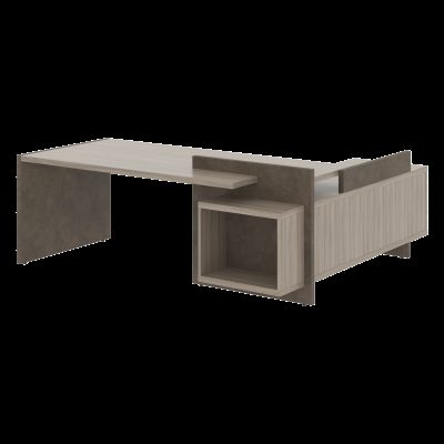 Стол СФ-531201 Дрифтвуд/Бетон чикаго темно-серый 2200х1996х840 WOOD&STONE