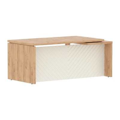 Стол руководителя TLCT 189(Л) Дуб Бофорд Z/Латте 1800х900х750 TORR LUX