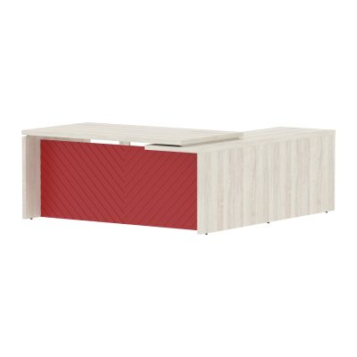Стол руководителя TLCT 1820(Л) Сосна Эдмонт Z/Красный 1800х2000х750 TORR LUX
