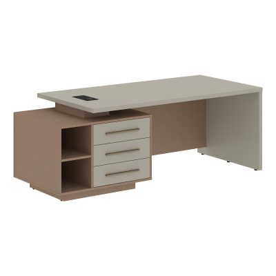 Стол руководителя с тумбой VCT 2190(Л) Аметист/Бронза браш/Кобра 2100х900х750 VELION