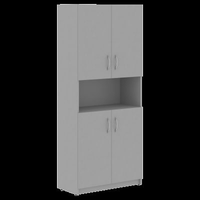 Шкаф с 2-мя комплектами глухих малых дверей SR-5W.4 Серый 770х375х1815 SIMPLE