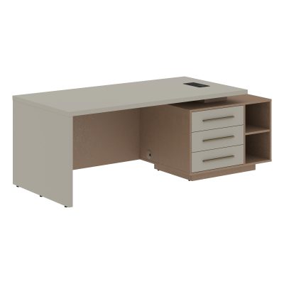 Стол руководителя с тумбой VCT 2190(Пр) Аметист/Бронза браш/Кобра 2100х900х750 VELION