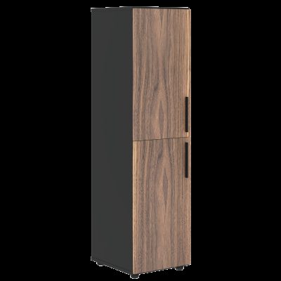 Шкаф средний узкий VRMCS 40.4 Американский орех/Яшма черный 400х430х1517 VELION VENEER